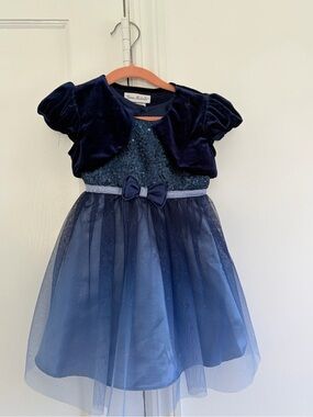 Jona Michelle - Navy Sparkle Tulle Formal Party Dress - 2T